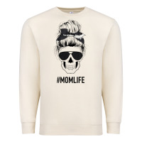 Sandshell Black Glitter Cowhide Patterned Mom Skull Premium Sweatshirt - Bettercallsaul