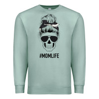 Seafoam Black Glitter Cowhide Patterned Mom Skull Premium Sweatshirt - Bettercallsaul