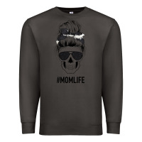 Smoke Black Glitter Cowhide Patterned Mom Skull Premium Sweatshirt - Bettercallsaul