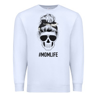 White Black Glitter Cowhide Patterned Mom Skull Premium Sweatshirt - Bettercallsaul
