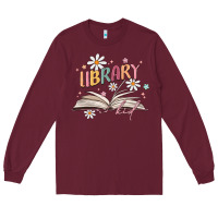 Burgundy library kid Long Sleeve Tee - MaliasSmallBusiness