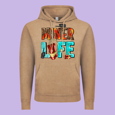 Miner Life Vintage Hoodie Designed By Adodesignshop