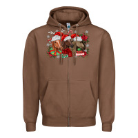 Chestnut christmas horses Zipper Hoodie - MaliasSmallBusiness