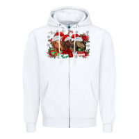 White christmas horses Zipper Hoodie - MaliasSmallBusiness