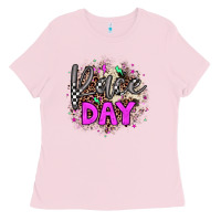 Bubblegum Pink race day Ladies Tee - JahusDesignShop