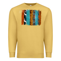 Antique Gold Western Leopard Glitter Aztec Cowhide Pattern Brushstroke Premium Sweatshirt - Bettercallsaul