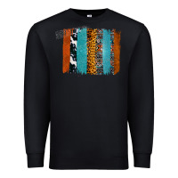Black Western Leopard Glitter Aztec Cowhide Pattern Brushstroke Premium Sweatshirt - Bettercallsaul