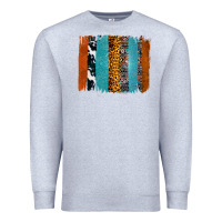 Heather Grey Western Leopard Glitter Aztec Cowhide Pattern Brushstroke Premium Sweatshirt - Bettercallsaul