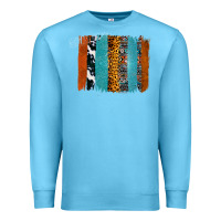 Ocean Blue Western Leopard Glitter Aztec Cowhide Pattern Brushstroke Premium Sweatshirt - Bettercallsaul