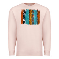 Pale Pink Western Leopard Glitter Aztec Cowhide Pattern Brushstroke Premium Sweatshirt - Bettercallsaul