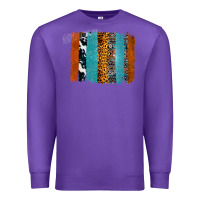 Purple Western Leopard Glitter Aztec Cowhide Pattern Brushstroke Premium Sweatshirt - Bettercallsaul
