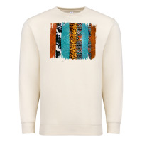 Sandshell Western Leopard Glitter Aztec Cowhide Pattern Brushstroke Premium Sweatshirt - Bettercallsaul