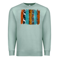 Seafoam Western Leopard Glitter Aztec Cowhide Pattern Brushstroke Premium Sweatshirt - Bettercallsaul