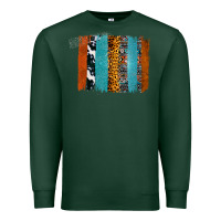 Sports Green Western Leopard Glitter Aztec Cowhide Pattern Brushstroke Premium Sweatshirt - Bettercallsaul