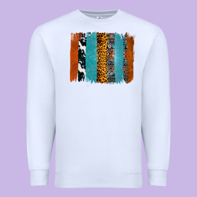 Western Leopard Glitter Aztec Cowhide Pattern Brushstroke Premium Sweatshirt Designed By Bettercallsaul