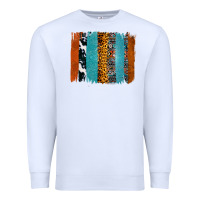White Western Leopard Glitter Aztec Cowhide Pattern Brushstroke Premium Sweatshirt - Bettercallsaul