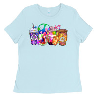 Baby Blue hippie coffee cups Ladies Tee - Zillion Design Studio