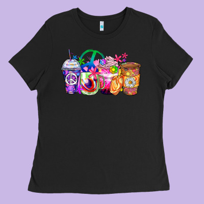 Hippie Coffee Cups Ladies Tee Designed By Zillion Design Studio