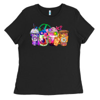 Black hippie coffee cups Ladies Tee - Zillion Design Studio