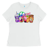 White hippie coffee cups Ladies Tee - Zillion Design Studio