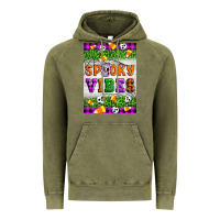 Vintage Olive Halloween Spooky Vibes Vintage Hoodie - Artiststas