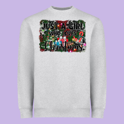 Just A Girl Who Loves Christmas Heavyweight Sweatshirt Designed By Adodesignshop