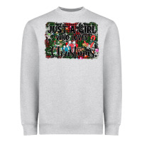 Heather Grey just a girl who loves christmas Heavyweight Sweatshirt - AdoDesignShop