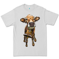 Dove Grey heifer cow with cow bell Premium Tee - RanaPortraitStore