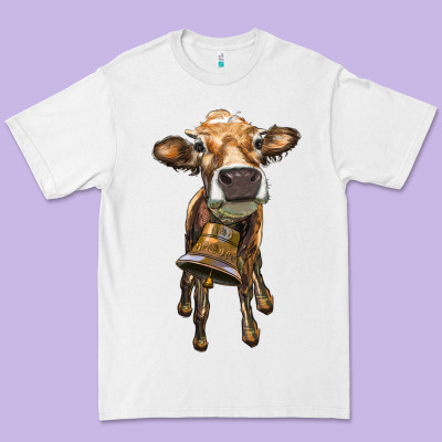 Heifer Cow With Cow Bell Premium Tee Designed By Ranaportraitstore
