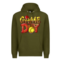 Army Green Game Day Softball Premium Hoodie - NancyCooperArtShop