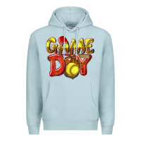 Blue Mist Game Day Softball Premium Hoodie - NancyCooperArtShop
