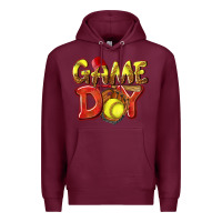 Burgundy Game Day Softball Premium Hoodie - NancyCooperArtShop