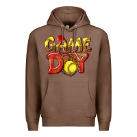Chestnut Game Day Softball Premium Hoodie - NancyCooperArtShop