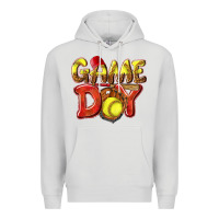 Dove Grey Game Day Softball Premium Hoodie - NancyCooperArtShop