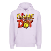 Lilac Game Day Softball Premium Hoodie - NancyCooperArtShop