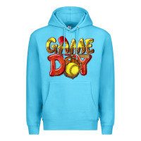 Ocean Blue Game Day Softball Premium Hoodie - NancyCooperArtShop