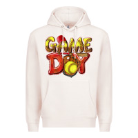 Pale Pink Game Day Softball Premium Hoodie - NancyCooperArtShop