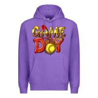 Purple Game Day Softball Premium Hoodie - NancyCooperArtShop