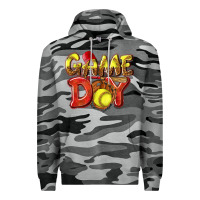 Slate Camo Game Day Softball Premium Hoodie - NancyCooperArtShop