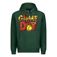 Sports Green Game Day Softball Premium Hoodie - NancyCooperArtShop