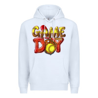 White Game Day Softball Premium Hoodie - NancyCooperArtShop