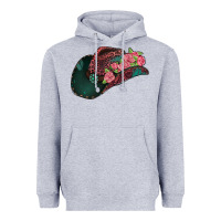 Heather Grey leopard flowers cowboy hat Heavyweight Hoodie - Jasminsmagicworld