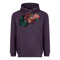 Plum leopard flowers cowboy hat Heavyweight Hoodie - Jasminsmagicworld