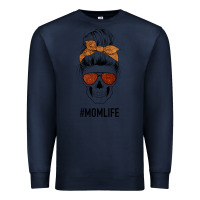 Navy Glitter Western Patterned Mom Skull Premium Sweatshirt - Bettercallsaul