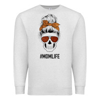 Oatmeal Heather Glitter Western Patterned Mom Skull Premium Sweatshirt - Bettercallsaul