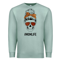 Seafoam Glitter Western Patterned Mom Skull Premium Sweatshirt - Bettercallsaul