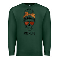 Sports Green Glitter Western Patterned Mom Skull Premium Sweatshirt - Bettercallsaul