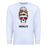 White Glitter Western Patterned Mom Skull Premium Sweatshirt - Bettercallsaul