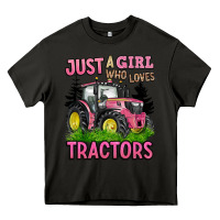 Asphalt just a girl who loves tractors Heavy Core Tee - BarkalooDesign