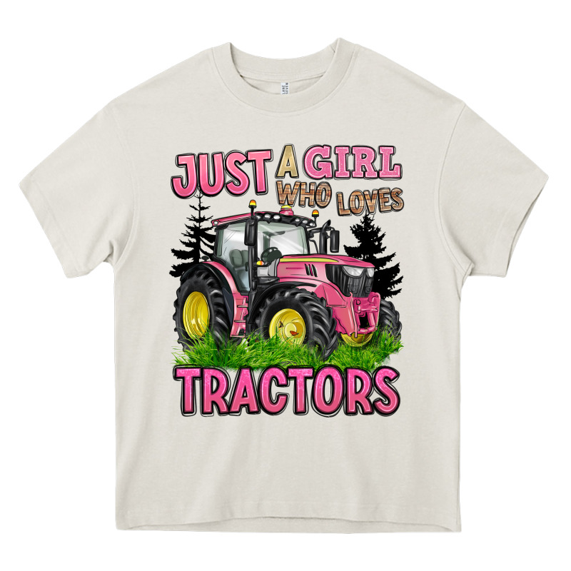 Just A Girl Who Loves Tractors Heavy Core Tee by BarkalooDesign | Teevron